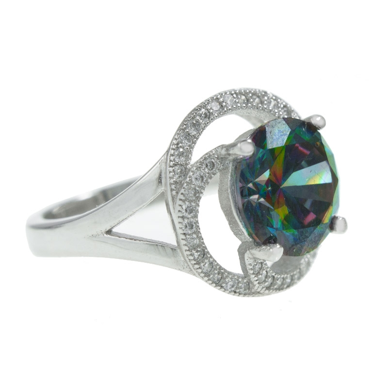 Anillo gran rubí místico Plata de Ley