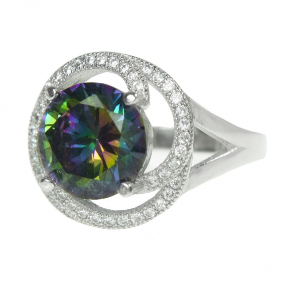 Anillo gran rubí místico Plata de Ley