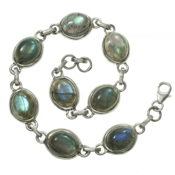 Pulsera labradorita Plata de Ley