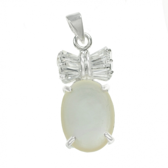 Colgante lazo y nácar