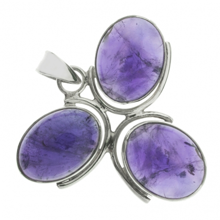 Colgante triple amatista oval