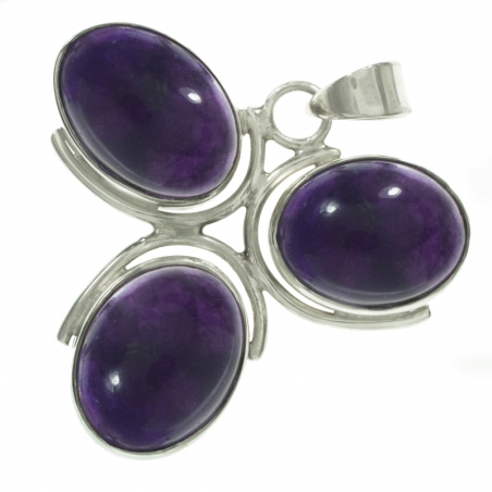 Colgante triple amatista oval