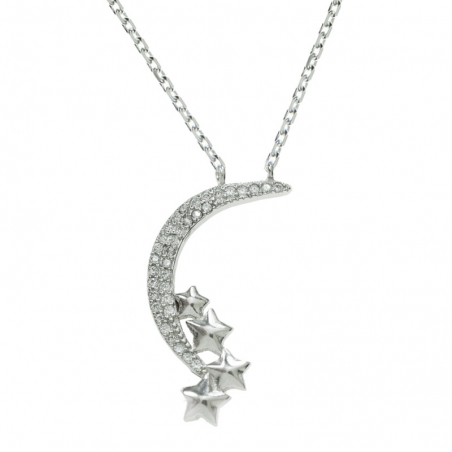 Gargantilla Moon & Stars Plata de Ley
