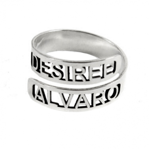 Anillo ajustable texto personalizado