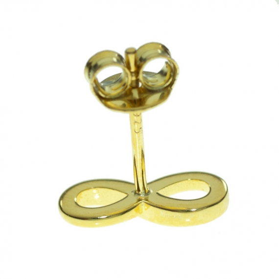 Pendientes dorados infinito Plata de Ley 2