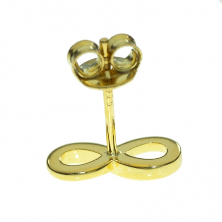 Pendientes dorados infinito Plata de Ley