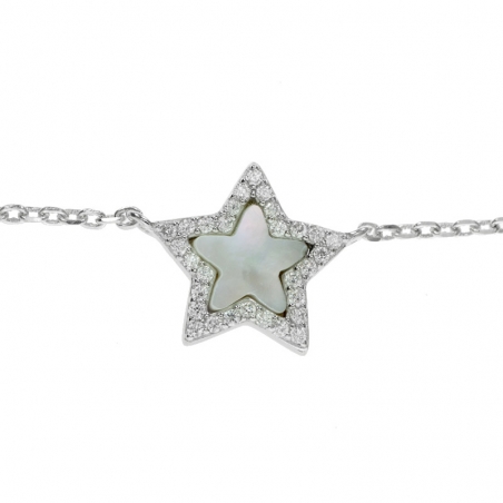 Pulsera estrella de nácar Plata de Ley