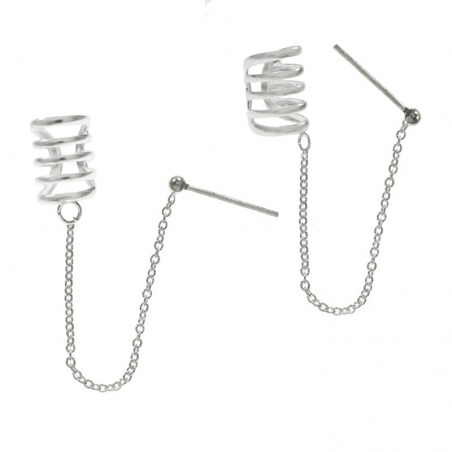 Ear cuff con cadena Plata de Ley