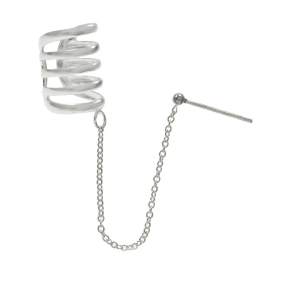 Ear cuff con cadena Plata de Ley 2