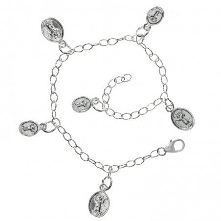 Pulsera con medallas colgantes