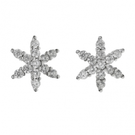 Pendientes copo de circonitas