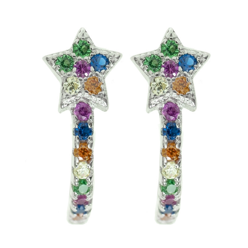 Pendientes estrella Plata de Ley