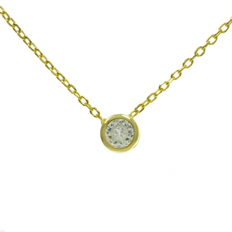 Collar punto de luz dorado Plata de Ley