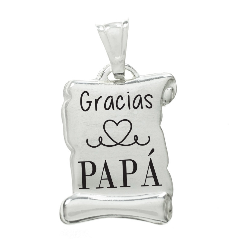 Collar hombre papiro para Papá Plata de Ley