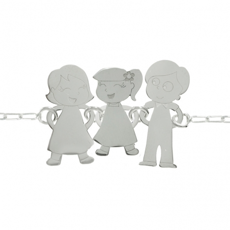 Collar abuelos con nieta Plata de Ley 925