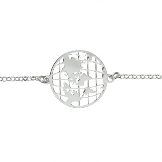 Colgante mapamundi Plata de Ley