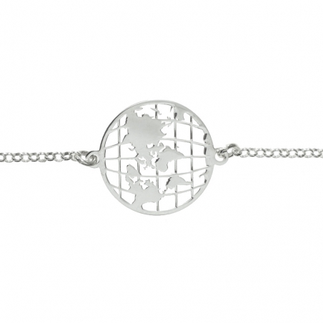 Colgante mapamundi Plata de Ley