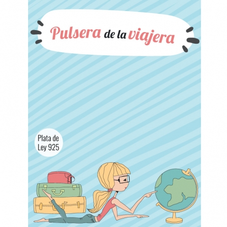 Pulsera de la viajera Plata de Ley