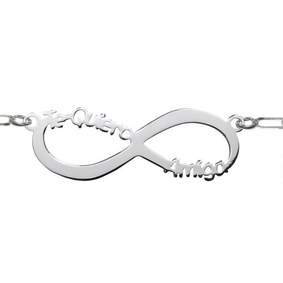 Colgante infinito Te quiero amiga Plata de Ley