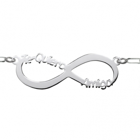 Colgante infinito Te quiero amiga Plata de Ley