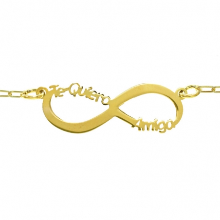 Colgante infinito Te quiero amiga Plata de Ley