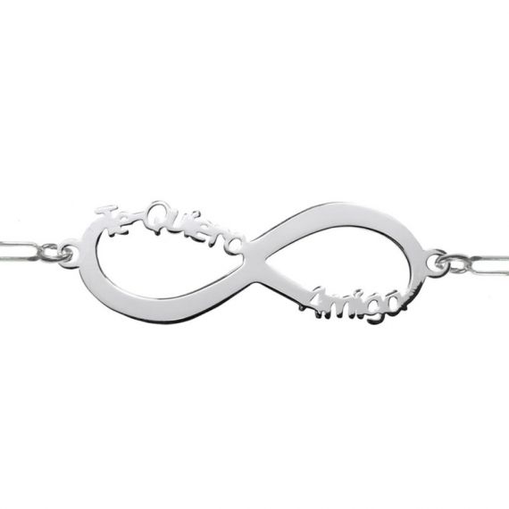 Pulsera infinito Te quiero amiga Plata de Ley