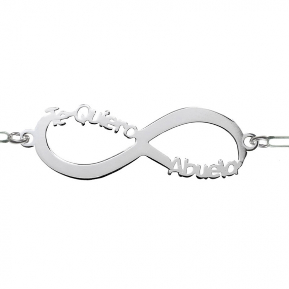 Pulsera infinito Te quiero abuela Plata de Ley