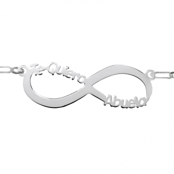 Colgante infinito Te quiero abuela Plata de Ley