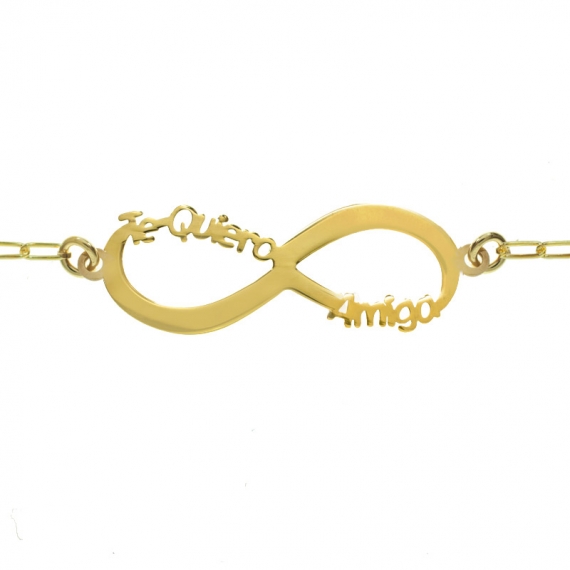 Pulsera infinito Te Quiero Amiga dorada
