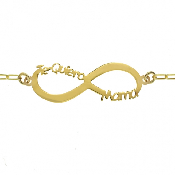 Pulsera infinito Te Quiero Mamá dorada