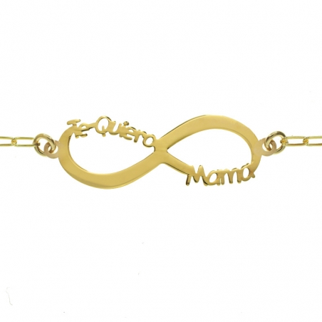 Pulsera infinito Te Quiero Mamá dorada