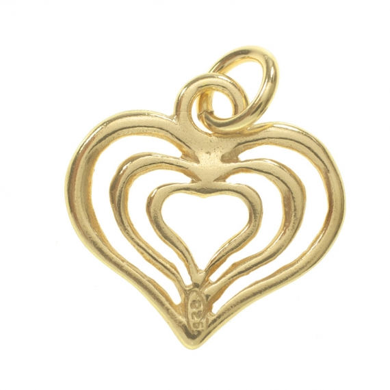 Collar dorado triple corazón 2