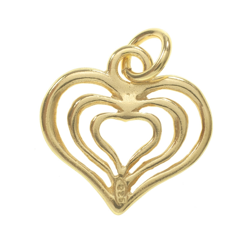 Collar dorado triple corazón