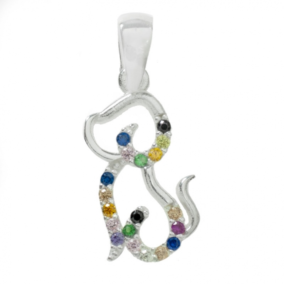 Collar perro con circonitas Plata de Ley 2