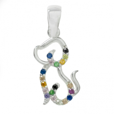 Collar perro con circonitas Plata de Ley