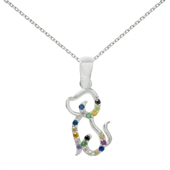 Collar perro con circonitas Plata de Ley