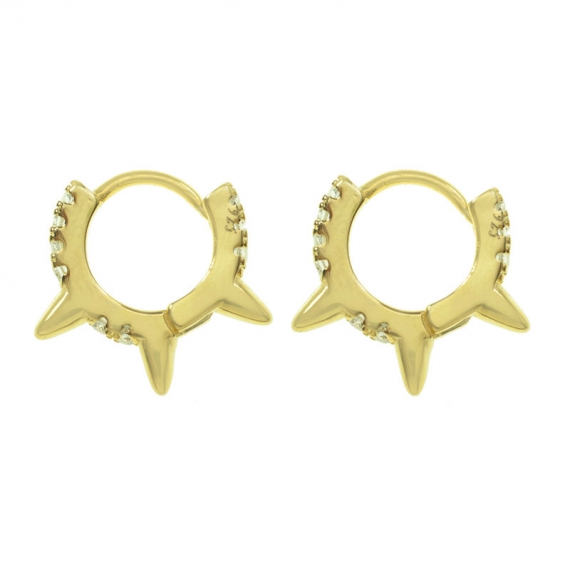 Aros dorados punk Plata de Ley 2