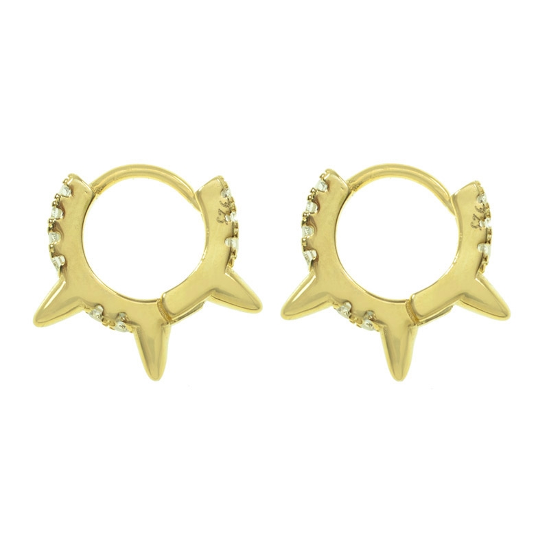 Aros dorados punk Plata de Ley