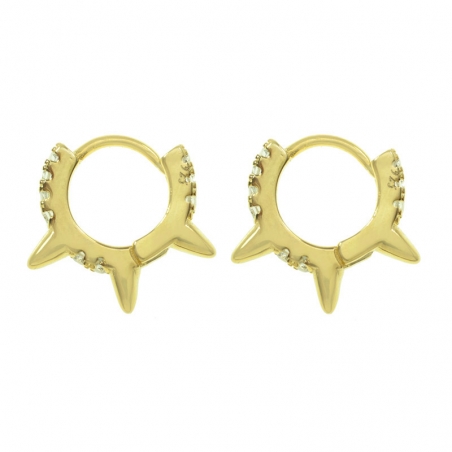 Aros dorados punk Plata de Ley