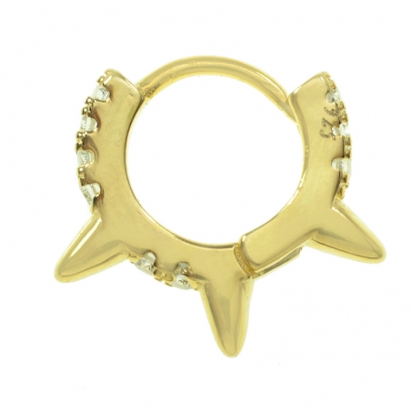 Aros dorados punk Plata de Ley