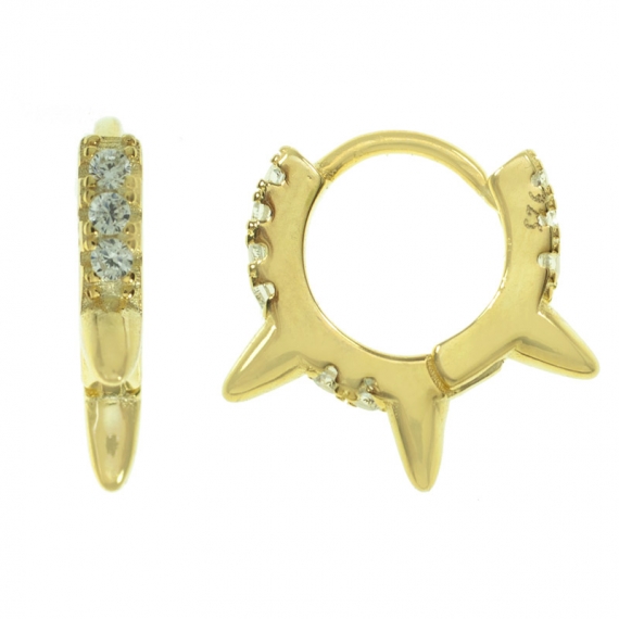 Aros dorados punk Plata de Ley