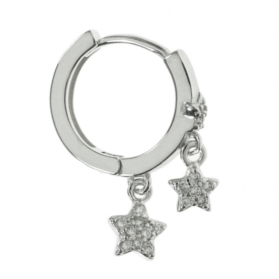 Aros doble estrella Plata de Ley 2