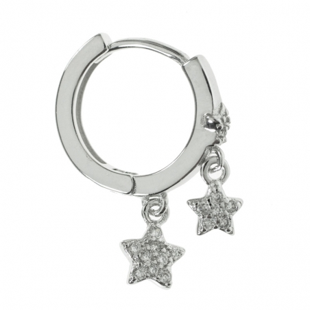 Aros doble estrella Plata de Ley