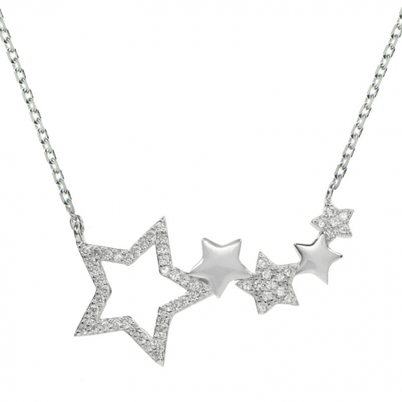 Collar estrellas con circonitas Plata de Ley