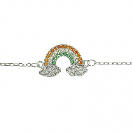 Pulsera arco iris Plata de Ley