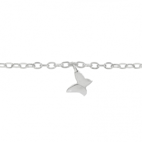 Pulsera con tacón y mariposas Plata de Ley