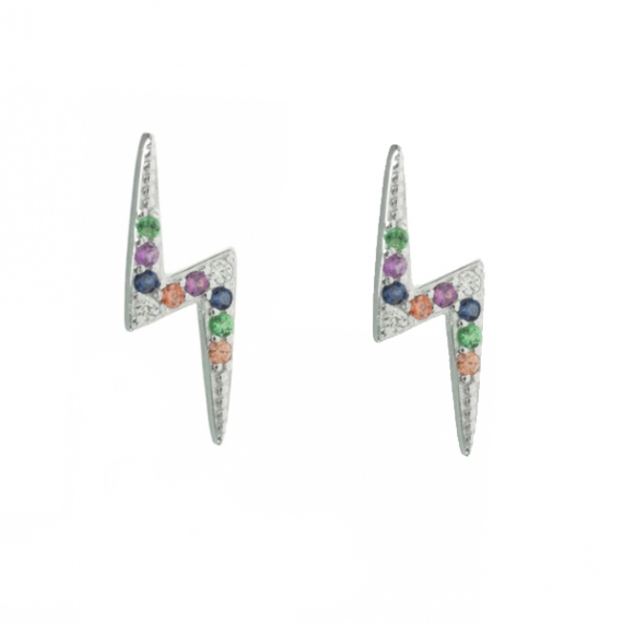 Pendientes rayo color Plata de Ley