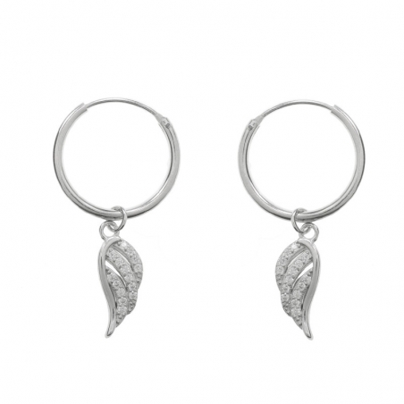 Aros con ala Plata de Ley