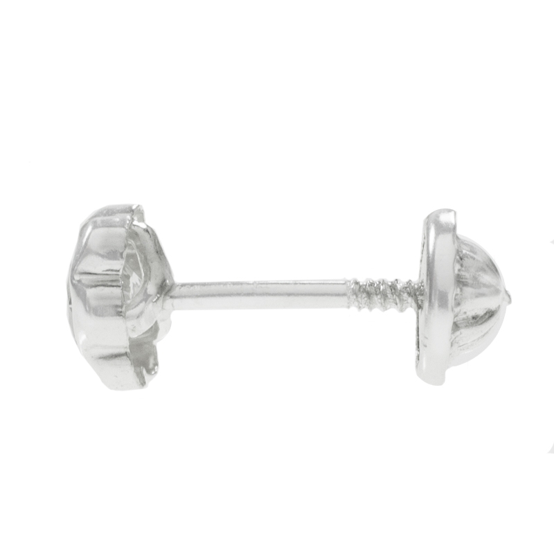 Pendientes flor con rosca Plata de Ley