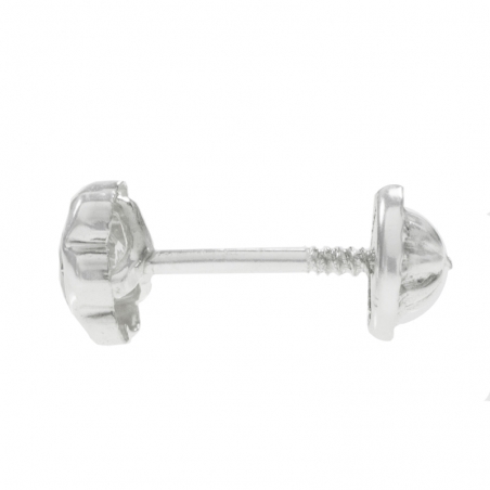 Pendientes flor con rosca Plata de Ley